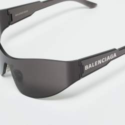 Pre Owned Balenciaga Black BB0257S Shield Sunglasses