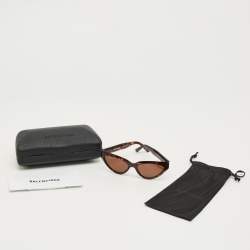 Pre Owned Balenciaga Tortoiseshell Brown BB0270S Cat Eye Sunglasses