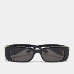 Pre Owned Balenciaga Black BB096S Rectangle Sunglasses
