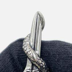 Pre Owned Balenciaga Goth Snake Sword Necklace Metal Rhinestone