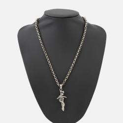 Pre Owned Balenciaga Goth Snake Sword Necklace Metal Rhinestone