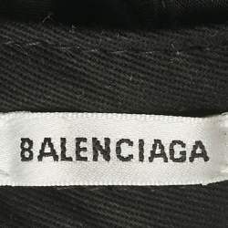 Pre Owned Balenciaga Black Logo Print Cotton Baseball Cap L