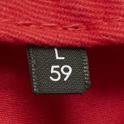 Pre Owned Balenciaga Red Logo Embroidered Cotton Baseball Cap L