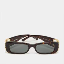 Pre Owned Balenciaga Black BB0096S Dynasty Rectangle Sunglasses