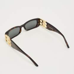 Pre Owned Balenciaga Black BB0096S Dynasty Rectangle Sunglasses