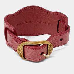مملوكة مسبقًا Balenciagna Leather Red Giant Bracelet