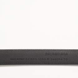 Pre Owned حزام بالنسياغا جلد أسود منقوش بكروكوديل 70 سم