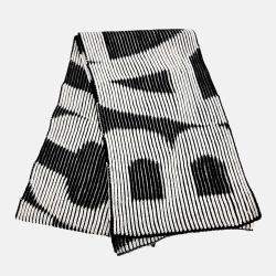 Pre Owned وشاح بالنسياجا صوف أبيض/أسود