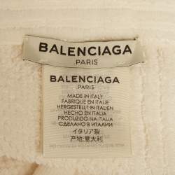 مملوكة مسبقًا وشاح بالنسياغا شارة بيضاء قطن تيري بأهداب