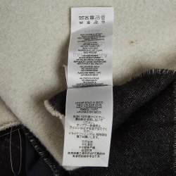 Pre Owned Balenciaga Black Logo Wool Reversible Scarf