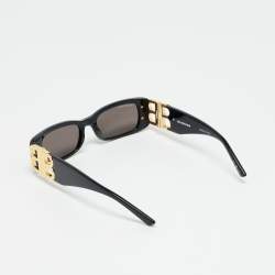 Pre Owned Balenciaga Black BB0096S Dynasty Rectangle Sunglasses