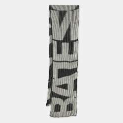 مملوكة مسبقًا وشاح بالينسياغا صوف أبيض/أسود