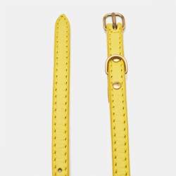 Pre Owned Balenciaga 70 CM Slim Buckle Belt Yellow Leather
