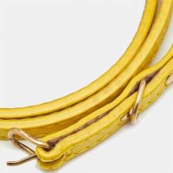 Pre Owned Balenciaga 70 CM Slim Buckle Belt Yellow Leather