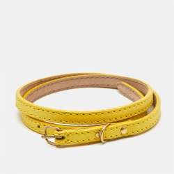 Pre Owned Balenciaga 70 CM Slim Buckle Belt Yellow Leather