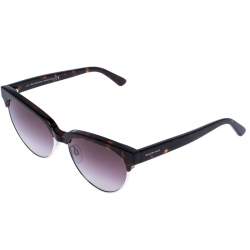 Pre Owned Balenciaga Brown Tortoise Gradient BA 127 Half Rim Cat Eye Sunglasses
