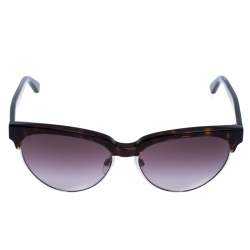 Pre Owned Balenciaga Brown Tortoise Gradient BA 127 Half Rim Cat Eye Sunglasses