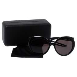 Pre Owned Balenciaga Black Tone/ Grey BB0024S Oversized Sunglasses