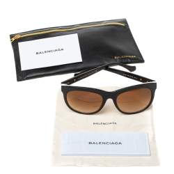 Pre Owned Balenciaga Black/Brown Gradient BA0024 04F Cat Eye Sunglasses