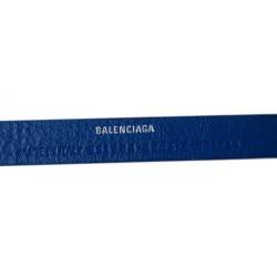 Pre Owned Balenciaga Blue Leather Everyday Keyring 