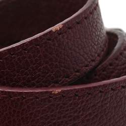 Pre Owned Balenciaga Arena Giant Burgundy Leather Triple Tour Bracelet S