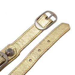 Balenciaga Metallic Gold Leather Triple Tour Arena Bracelet M