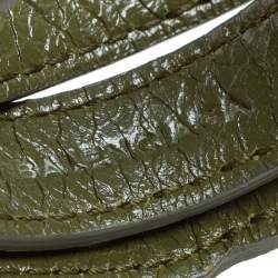 Pre Owned Balenciaga Arena Giant Green Leather Triple Tour Bracelet M