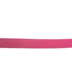 Pre Owned Balenciaga Pink Leather B Buckle Belt 85 CM