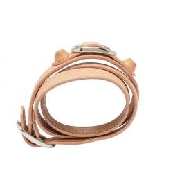 Balenciaga Giant Peach Leather Studded Triple Tour Bracelet M