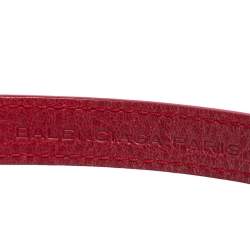 Pre Owned Balenciaga Arena Giant Red Leather Classic Triple Tour Bracelet S