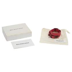 Pre Owned Balenciaga Arena Giant Red Leather Classic Triple Tour Bracelet S