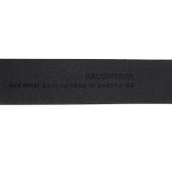 Pre Owned Balenciaga Black Leather BB Buckle Belt 85cm