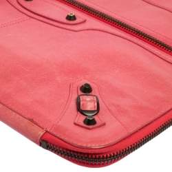 Balenciaga Rose Bonbon Leather Laptop Case