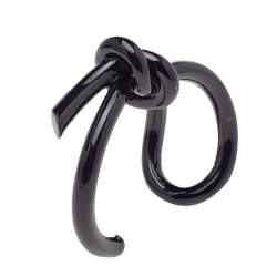 Pre Owned Balenciaga Black Metal Knot Cuff Bracelet M