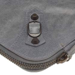 Balenciaga Grey Leather Laptop Case