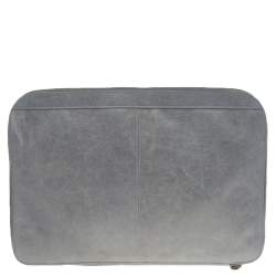 Balenciaga Grey Leather Laptop Case