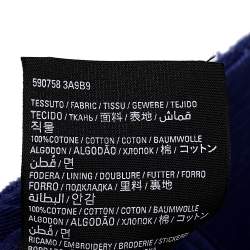 Balenciaga Blue Cotton Logo Embroidered Distressed Baseball Cap L