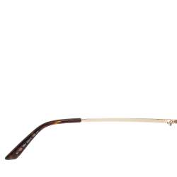 Pre Owned Balenciaga Gold/Brown Havana BA126 Cat Eye Sunglasses