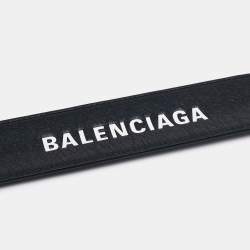 Pre Owned Balenciaga Black Textured Leather Cycle Bracelet