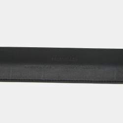 Pre Owned Balenciaga Black Textured Leather Cycle Bracelet
