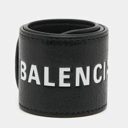 Balenciaga Black Textured Leather Cycle Bracelet Balenciaga | TLC