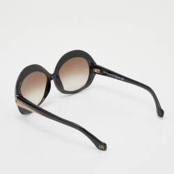 Pre Owned Balenciaga Black/ Brown Gradient BA7 Oversized Sunglasses