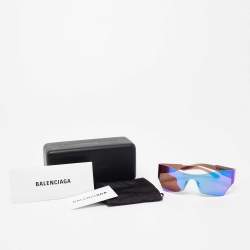Pre Owned Balenciaga Purple BB0040S Shield Sunglasses