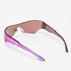 Pre Owned Balenciaga Purple BB0040S Shield Sunglasses