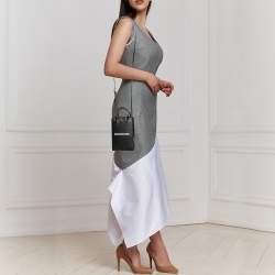 Balenciaga Black Leather Shopping Phone Holder Bag