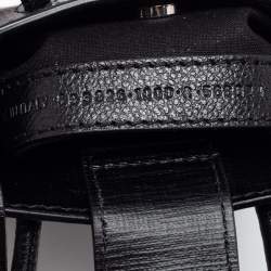 Balenciaga Black Leather Shopping Phone Holder Bag