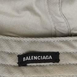 Pre Owned Balenciaga Grey Cotton Embroidered Logo Baseball Cap L