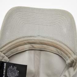 Pre Owned Balenciaga Grey Cotton Embroidered Logo Baseball Cap L