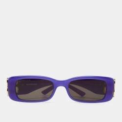 Pre Owned Balenciaga Purple/Grey BB0096S Rectangular Sunglasses