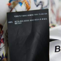 Balenciaga White Florabotanica Print Silk Square Scarf